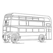 Dibujo para colorear : autobus ingles con dos pisos