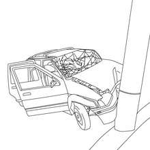 Dibujo de un accidente de coche para colorear - Dibujos para Colorear y Pintar - Dibujos para colorear VEHICULOS - Dibujos para colorear COCHES - Dibujos para colorear CARROS