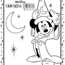 Dibujo para colorear : Mickey el mago