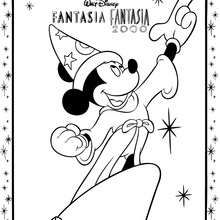 Dibujo de Mickey Fantasia para colorear - Dibujos para Colorear y Pintar - Dibujos DISNEY para colorear - Dibujos para pintar e imprimir DISNEY - Dibujos para colorear FANTASIA DISNEY