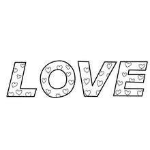 Dibujo para colorear : LOVE es Amor
