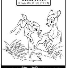 Dibujo para colorear de Bambi con Fanela - Dibujos para Colorear y Pintar - Dibujos DISNEY para colorear - Dibujos para colorear ANIMALES DISNEY - Dibujos para colorear BAMBI