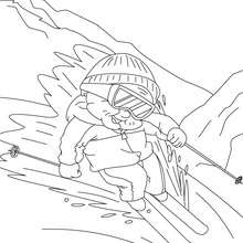 Dibujo para colorear : abuel esquiadora
