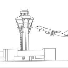 Dibujo para colorear : Torre de control del aeropuerto