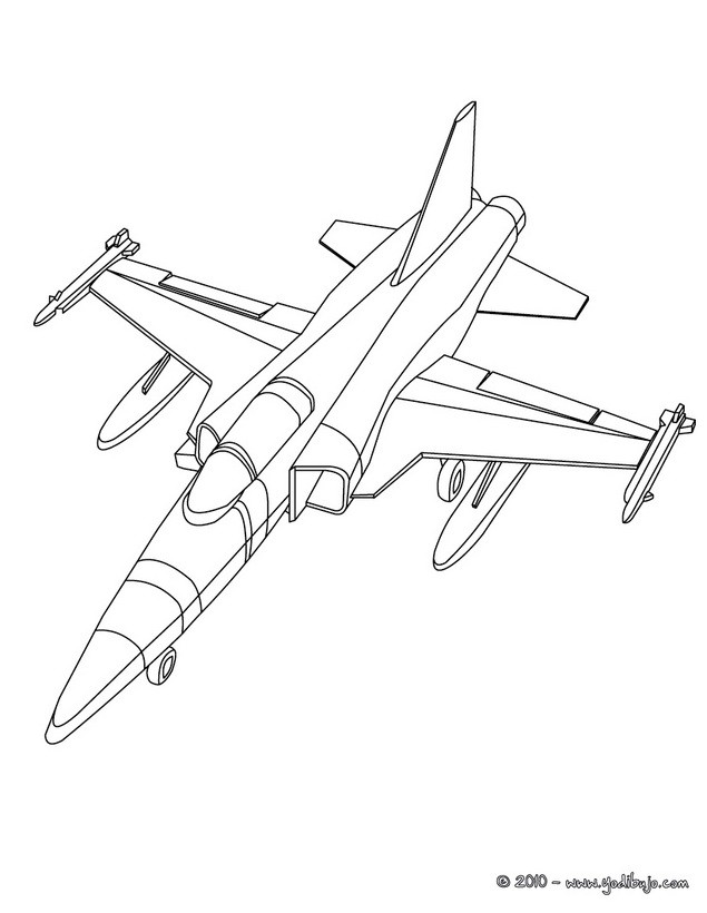 Dibujos para colorear avion con misiles 