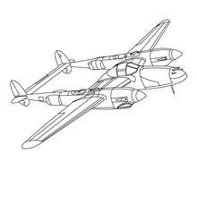 Dibujo para colorear : avion biplano