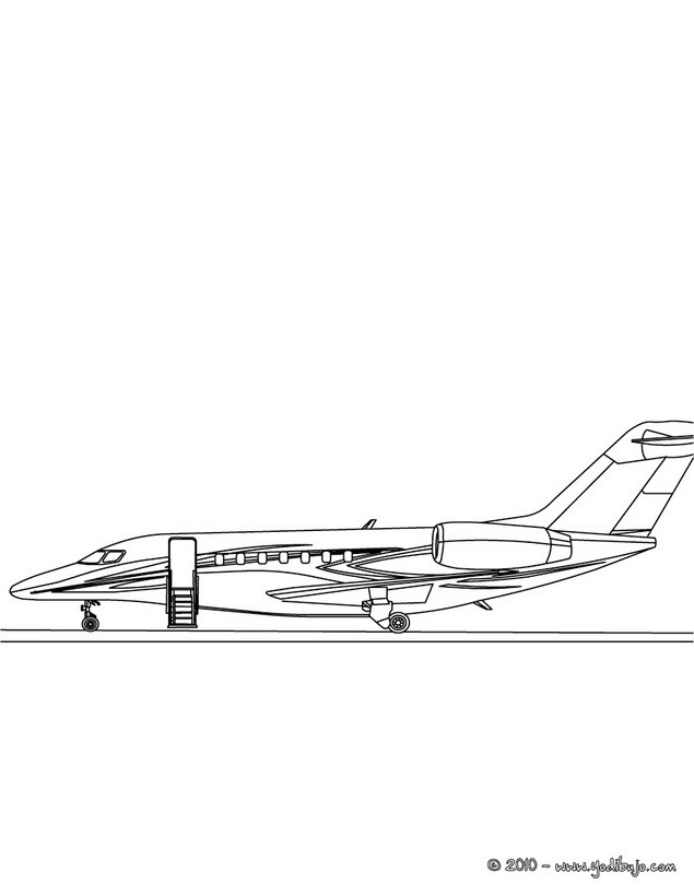 Dibujos para colorear avion jet privado 