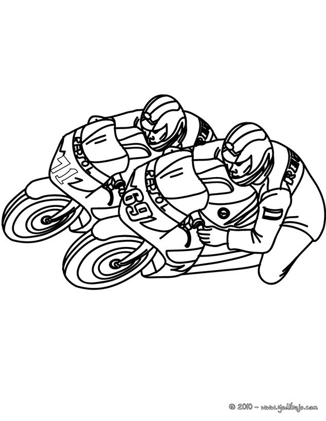 Dibujos para colorear carrera de moto 