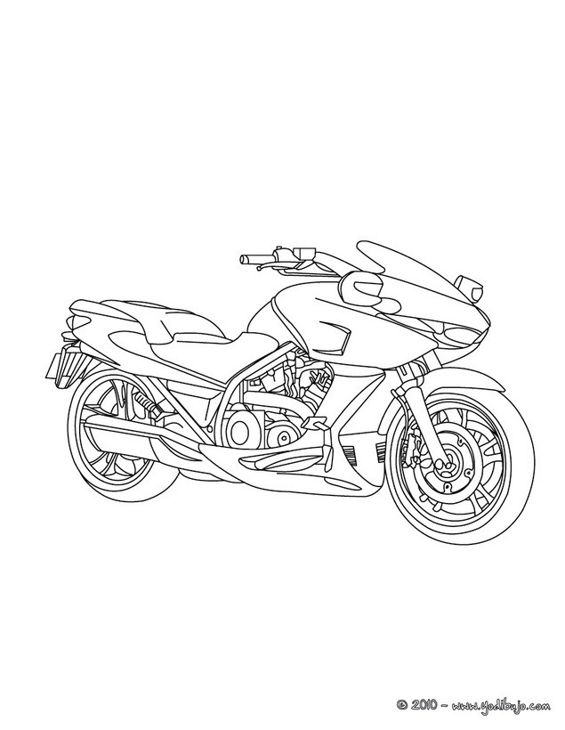 Dibujos para colorear moto deportiva 