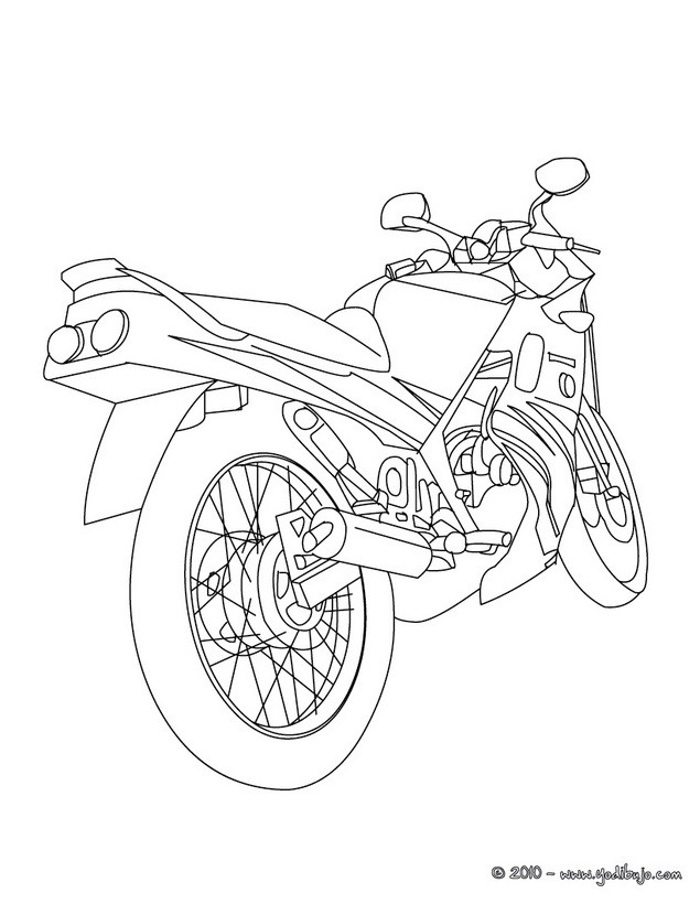 Dibujos para colorear moto de carrera 