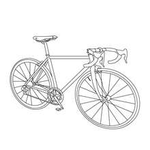 Dibujo para colorear : una bicicleta de carrera