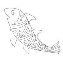 Dibujo para colorear : pescado de abril para recortar