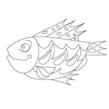 Dibujo para colorear : pescado de abril con aletas agudas