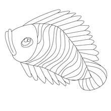 Dibujo de pescado de abril rayado para colorear - Dibujos para Colorear y Pintar - Dibujos para colorear FIESTAS - Dibujos de PESCADO DE ABRIL para colorear y recortar