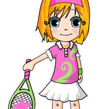 dibujos de ana jugando tenis - Dibujar Dibujos - Dibujos infantiles para IMPRIMIR - Dibujos de PERSONAJES para imprimir - Dibujos de ANA para imprimir