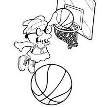 Dibujo de LILYBOO jugando baloncesto para colorear - Dibujos para Colorear y Pintar - Dibujos para colorear PERSONAJES - Dibujos para colorear y pintar PERSONAJES - BOOMONSTERS para colorear