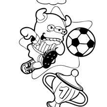 Dibujo para colorear : BOOGIEBOO jugando futbol