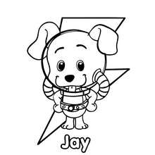 Dibujo de JAY el perrito del Club Oca para colorear - Dibujos para Colorear y Pintar - Dibujos para colorear PERSONAJES - Dibujos para colorear y pintar PERSONAJES - CLUB OCA para colorear