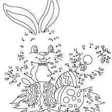 Juego unir puntos conejo y huevos de chocolate - Juegos divertidos - Juegos de UNIR PUNTOS - Juegos de unir puntos SEMANA SANTA