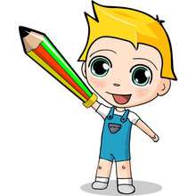 dibujos de Teo con su lapiz espada - Dibujar Dibujos - Dibujos infantiles para IMPRIMIR - Dibujos de PERSONAJES para imprimir - Dibujos de TEO para imprimir