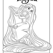 Dibujo para colorear : Rapunzel y Pascal