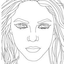 Dibujo para colorear : Retrato de Shakira