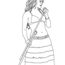 Dibujo para colorear : Shakira cantando