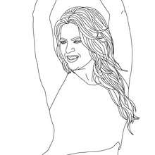 Dibujo para colorear de Shakira bailando - Dibujos para Colorear y Pintar - Dibujos para colorear FAMOSOS - SHAKIRA para colorear