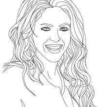 Dibujo para colorear : Shakira pelo suelto