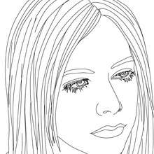 Dibujo para colorear : Retrato de Avril Lavigne