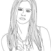Dibujo para colorear : Avril Lavigne pelo suelto