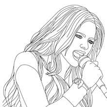 Dibujo para colorear : Avril Lavigne cantando