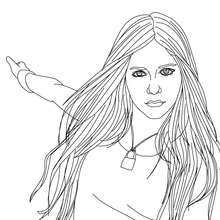 Dibujo para colorear : Avril Lavigne bailando