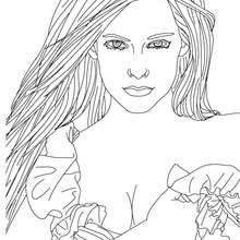 Dibujo para colorear : Avril Lavigne hermosa