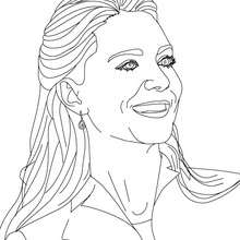 Dibujo para colorear : Kate Middleton sonriendo