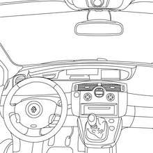 Dibujo para colorear : el interior del coche SCENIC RENAULT