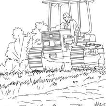 Dibujo del tractor del agricultor para colorear - Dibujos para Colorear y Pintar - Dibujos para colorear PROFESIONES Y OFICIOS - Dibujos de AGRICULTOR para colorear