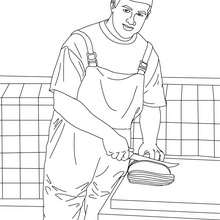 Dibujo para colorear : carnicero cortando bistec