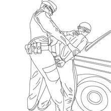 dibujos para colorear un policia arrestando un ladron - es