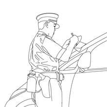Dibujos para colorear un policia arrestando un ladron 
