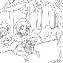 Dibujo para colorear : Caperucita Roja en la selva