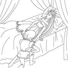 Dibujo para colorear : la Bella Durmiente con el príncipe