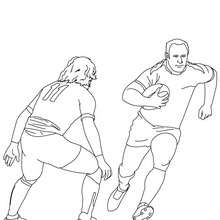 Dibujo para colorear de un partido de Rugby - Dibujos para Colorear y Pintar - Dibujos para colorear DEPORTES - Dibujos de RUGBY para colorear