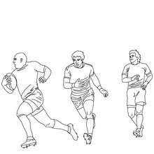 Dibujo para colorear : partido de Rugby de a 15