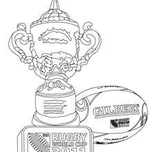 Dibujo para colorear de los trofeos de la copa mundial de rugby - Dibujos para Colorear y Pintar - Dibujos para colorear DEPORTES - Dibujos de RUGBY para colorear