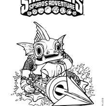 Dibujo de  GILL GRUNT para colorear - Dibujos para Colorear y Pintar - Dibujos para colorear SUPERHEROES - Dibujos para colorear SKYLANDERS Spyro's Adventure