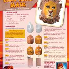 Fabricar una máscara del REY LEON - Manualidades para niños - MASCARAS infantiles - Máscaras de ANIMALES SALVAJES
