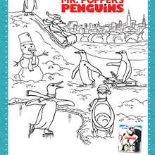 Dibujo de Los Pingüinos del SR. POPER - Dibujos para Colorear y Pintar - Dibujos de PELICULAS colorear - Dibujos para colorear de Los Pingüinos del SR. POPER