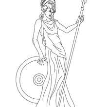 Dibujo para colorear : DIOSA ATENEA , diosa griega de la paz