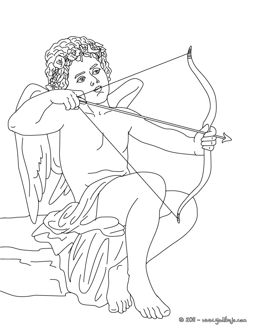 Dibujos para colorear dios eros , dios griego del amor 